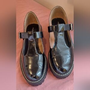 Madden Girl Chunky Black Patent Leather T-Bar Mary Jane